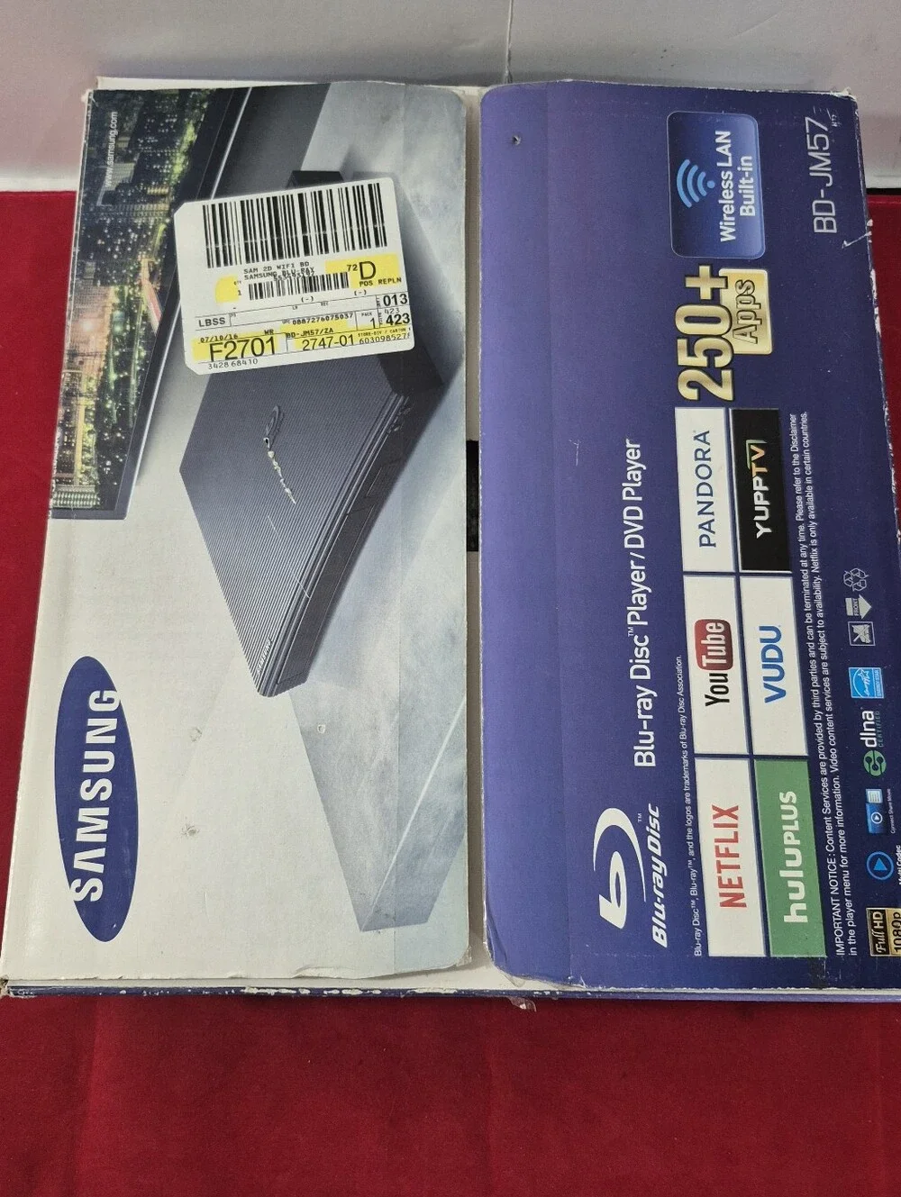 Samsung BD-JM57 Blu-ray and DVD Player with Wi-Fi Streaming Open Box